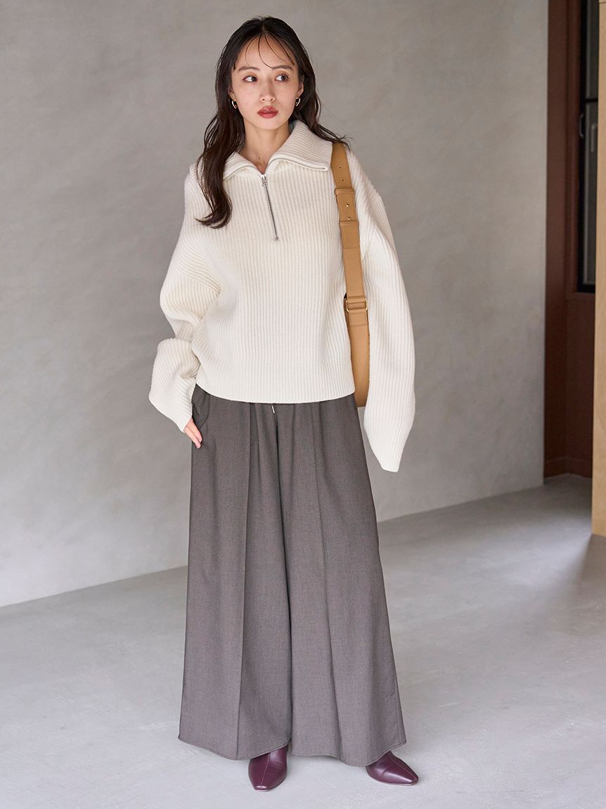 SNIDEL「バリエーションワイドパンツ」|チノ|