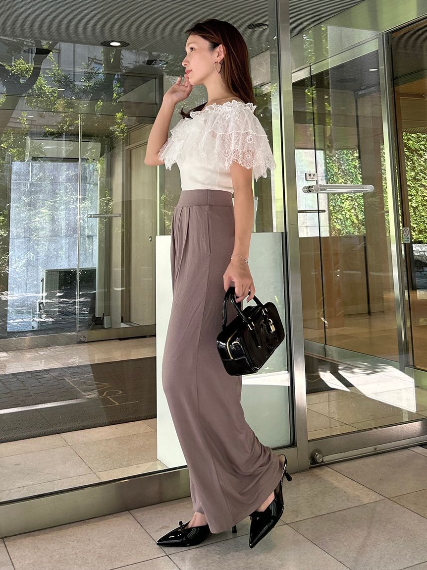 SNIDEL「タックカットパンツ」|チノ|