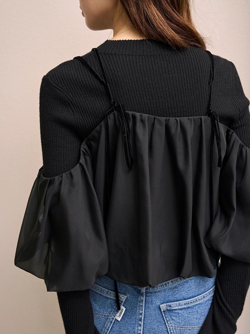 SNIDEL「オフショルレイヤードニットプルオーバー」|ニット・セーター|