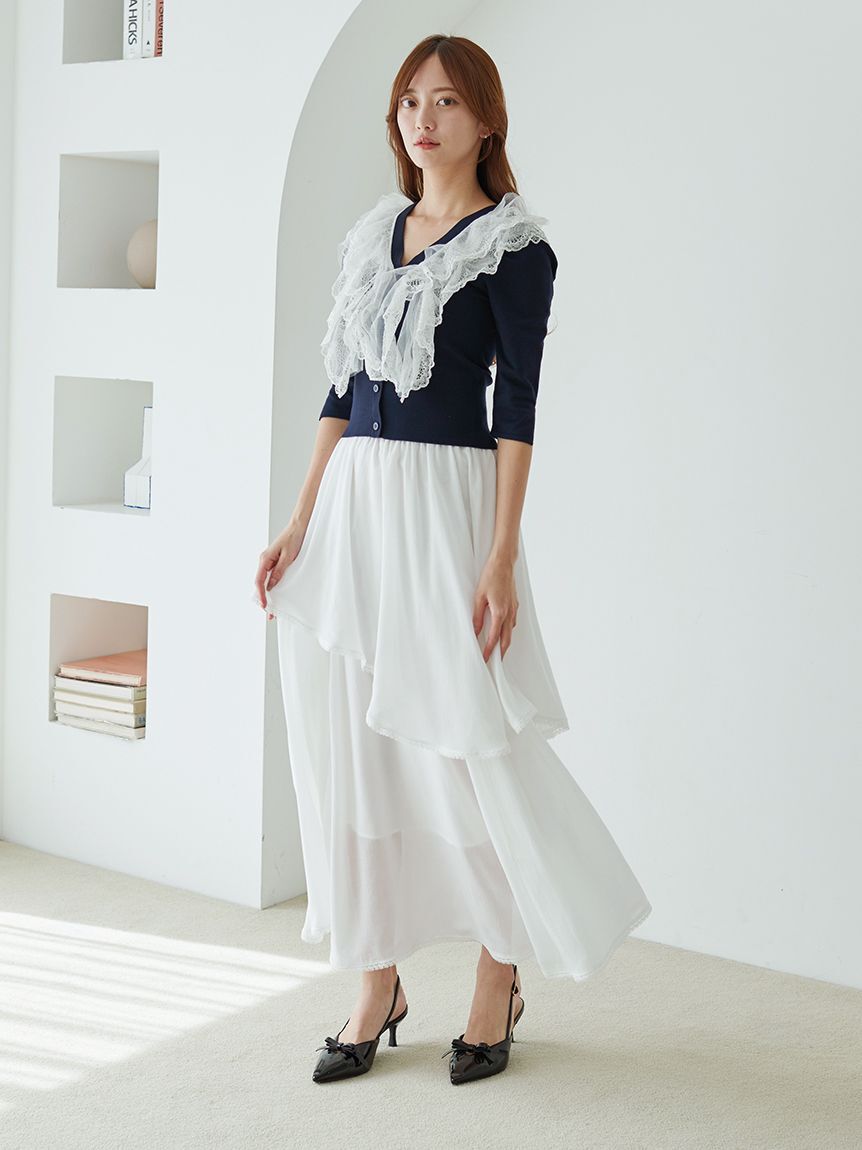 SNIDEL「Sustainableバリエーションティアードスカート」|スカート|