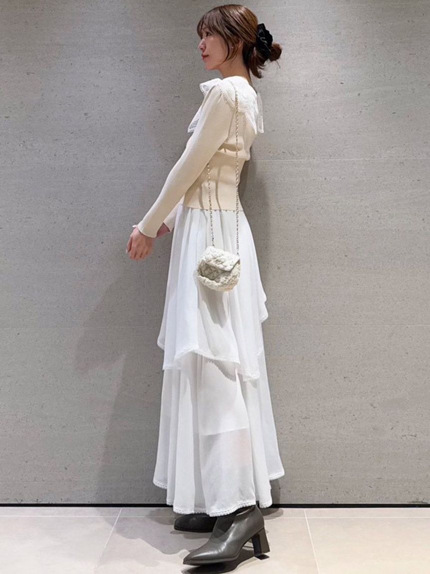 SNIDEL「Sustainableバリエーションティアードスカート」|スカート|