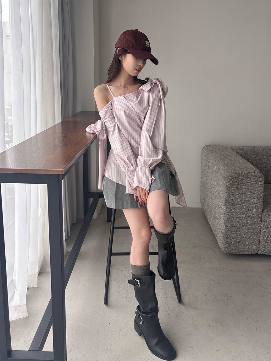 SNIDEL「ベルト付きプリーツミニスカート」|スカート|