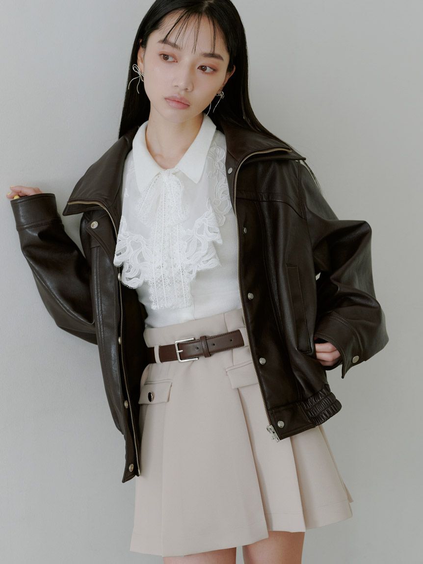 SNIDEL「ベルト付きプリーツミニスカート」|スカート|