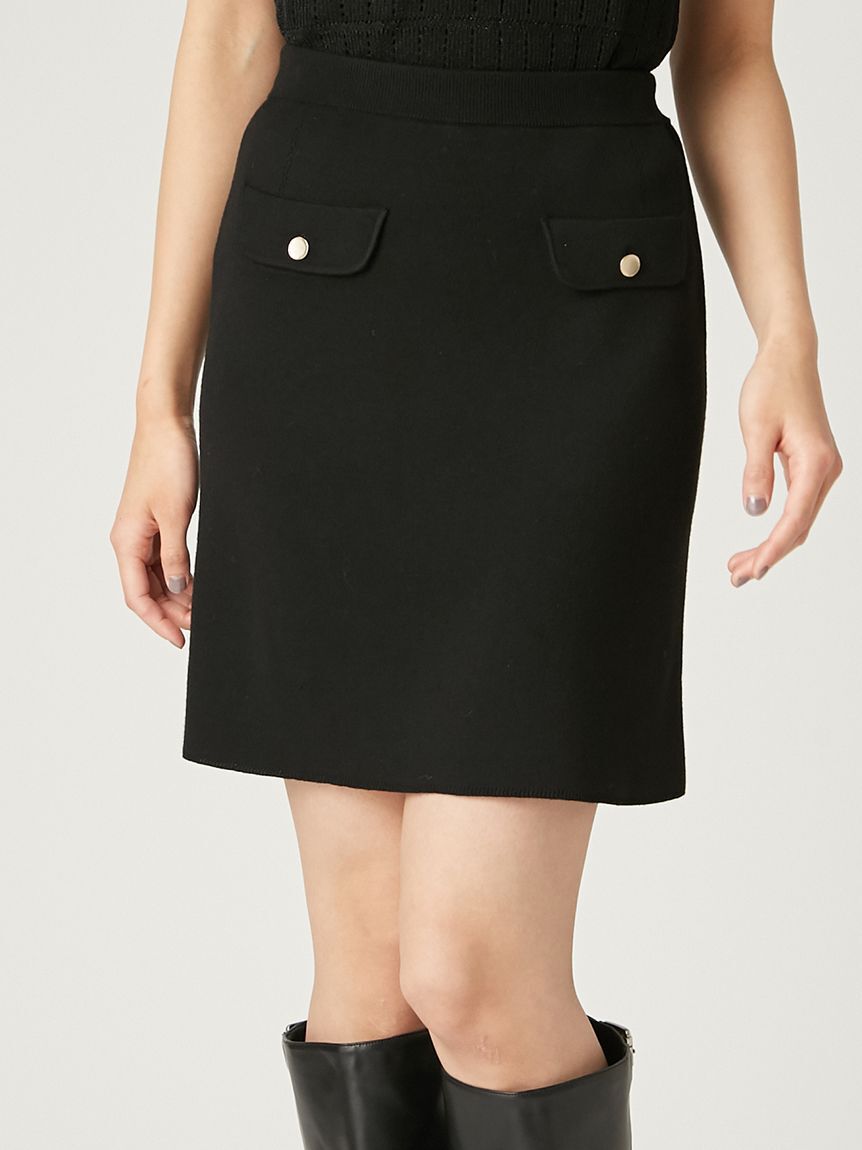 FRAY I.D「フラップデザインニットミニスカート」|スカート|