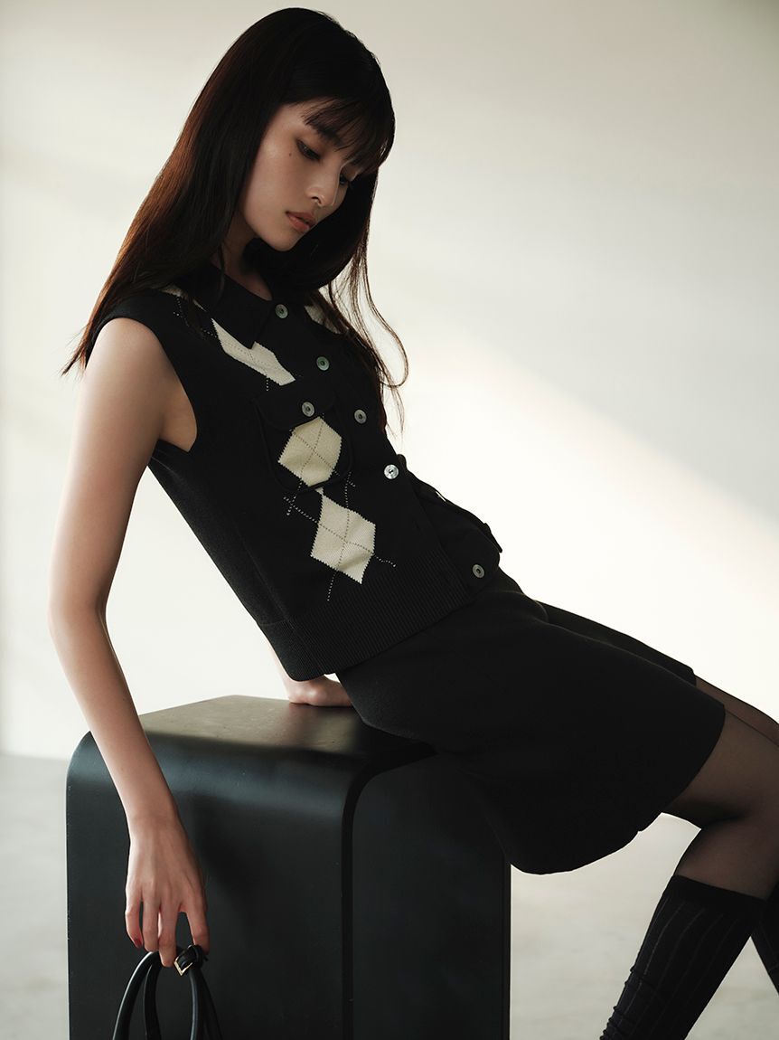 FRAY I.D「フラップデザインニットミニスカート」|スカート|