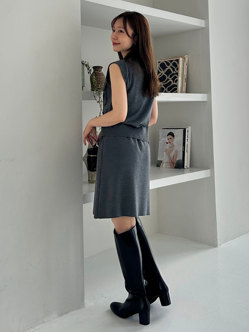 FRAY I.D「フラップデザインニットミニスカート」|スカート|