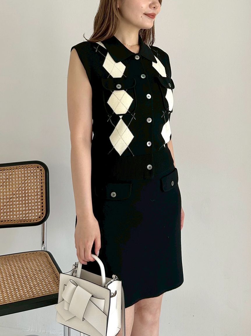 FRAY I.D「フラップデザインニットミニスカート」|スカート|