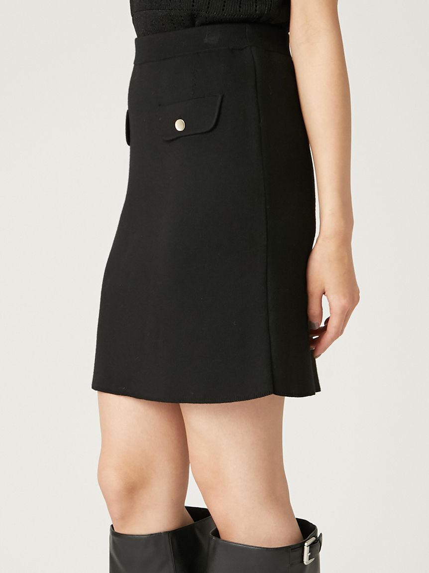 FRAY I.D「フラップデザインニットミニスカート」|スカート|