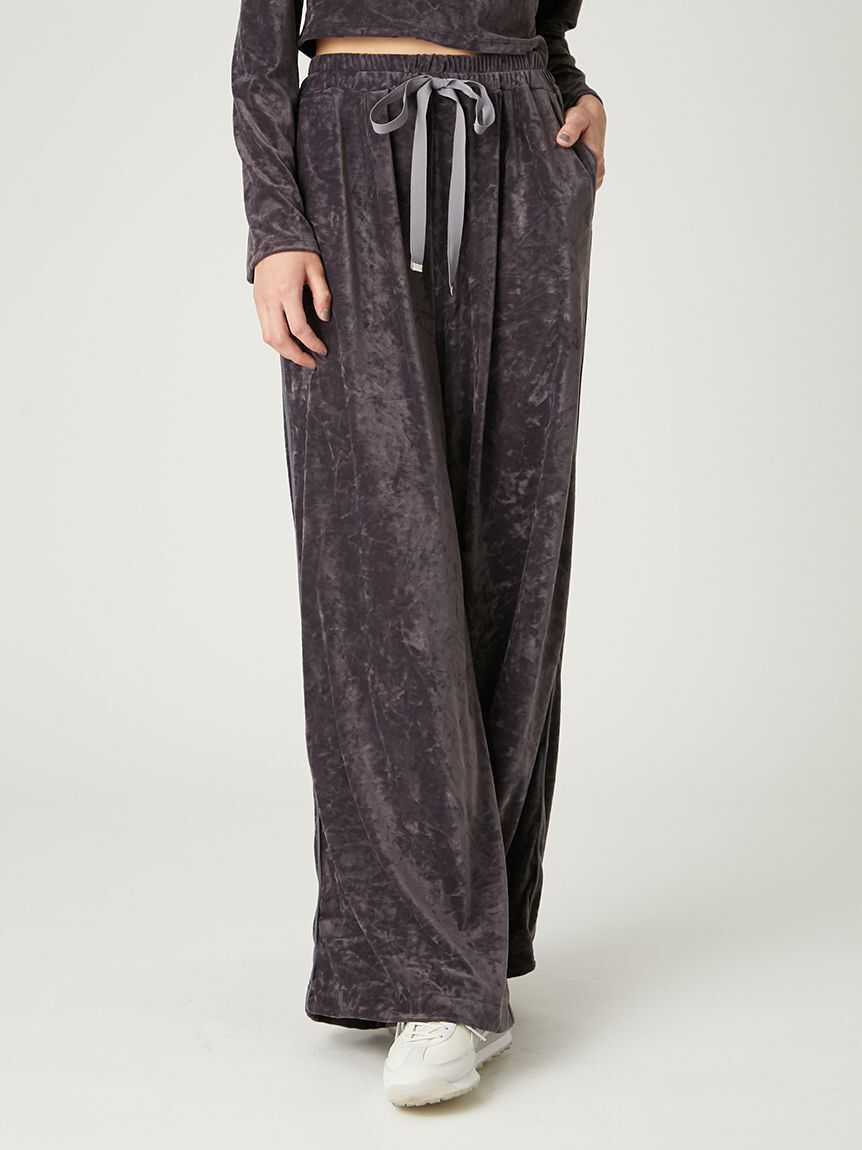 FRAY I.D「クラッシュベロアドロストワイドパンツ」|チノ|