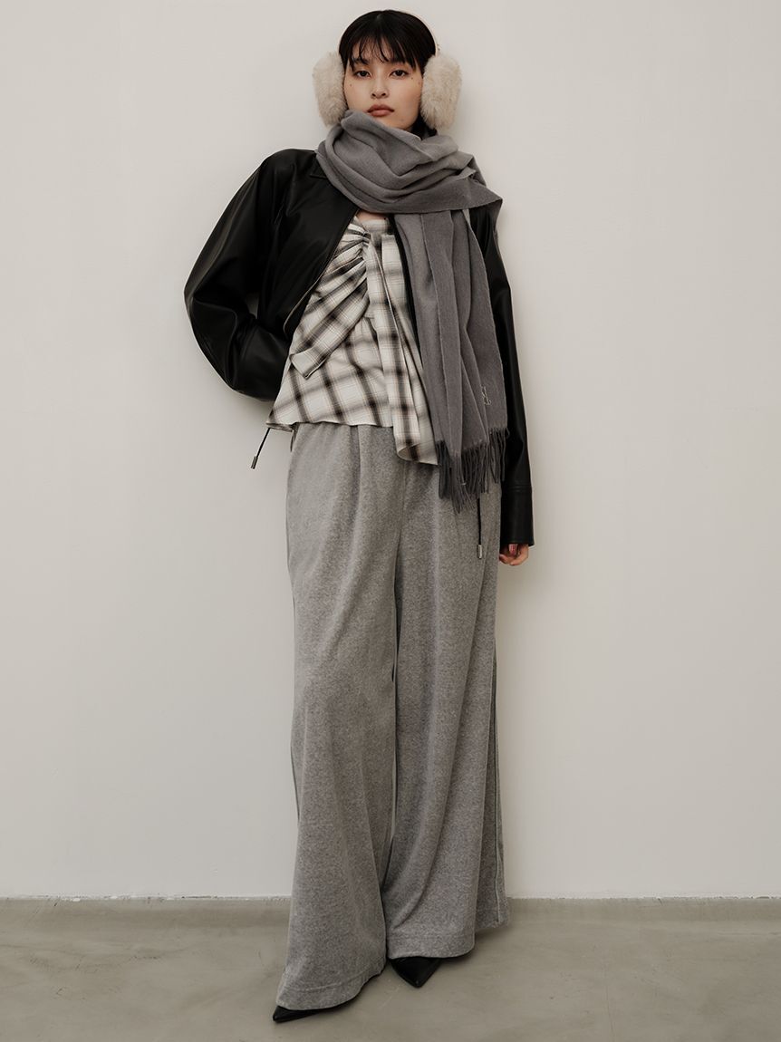 FRAY I.D「クラッシュベロアドロストワイドパンツ」|チノ|