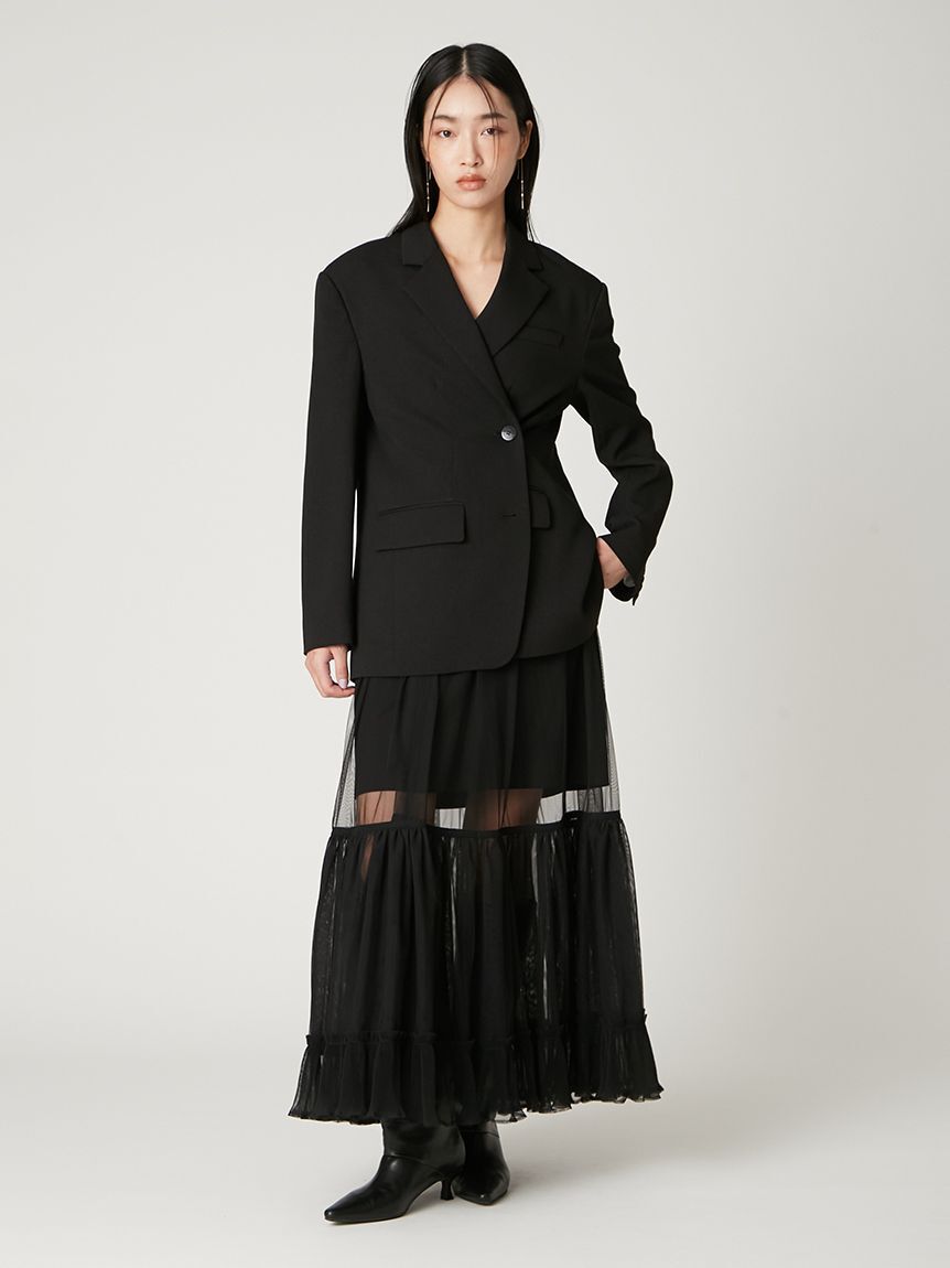 FRAY I.D「プリーツヘムチュールスカート」|スカート|