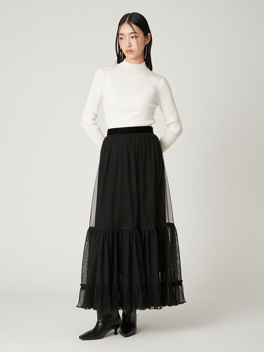 FRAY I.D「プリーツヘムチュールスカート」|スカート|