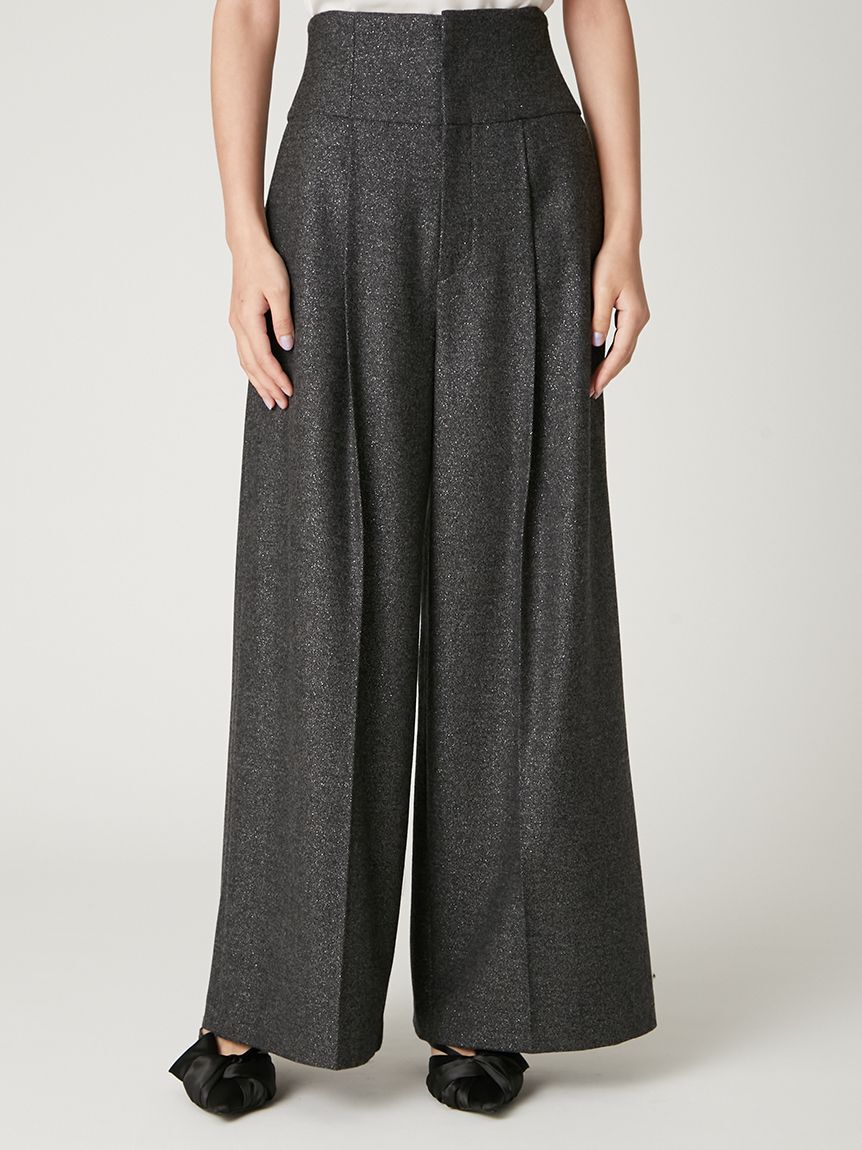 FRAY I.D「ハイウエストタックワイドパンツ」|チノ|