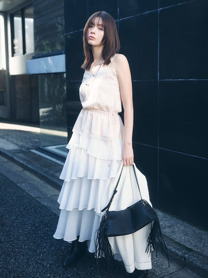 FRAY I.D「アシメフリルティアードスカート」|スカート|WHT