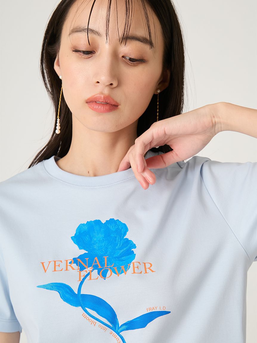 FRAY I.D「コンパクトフラワープリントTシャツ」|Tシャツ・カットソー|