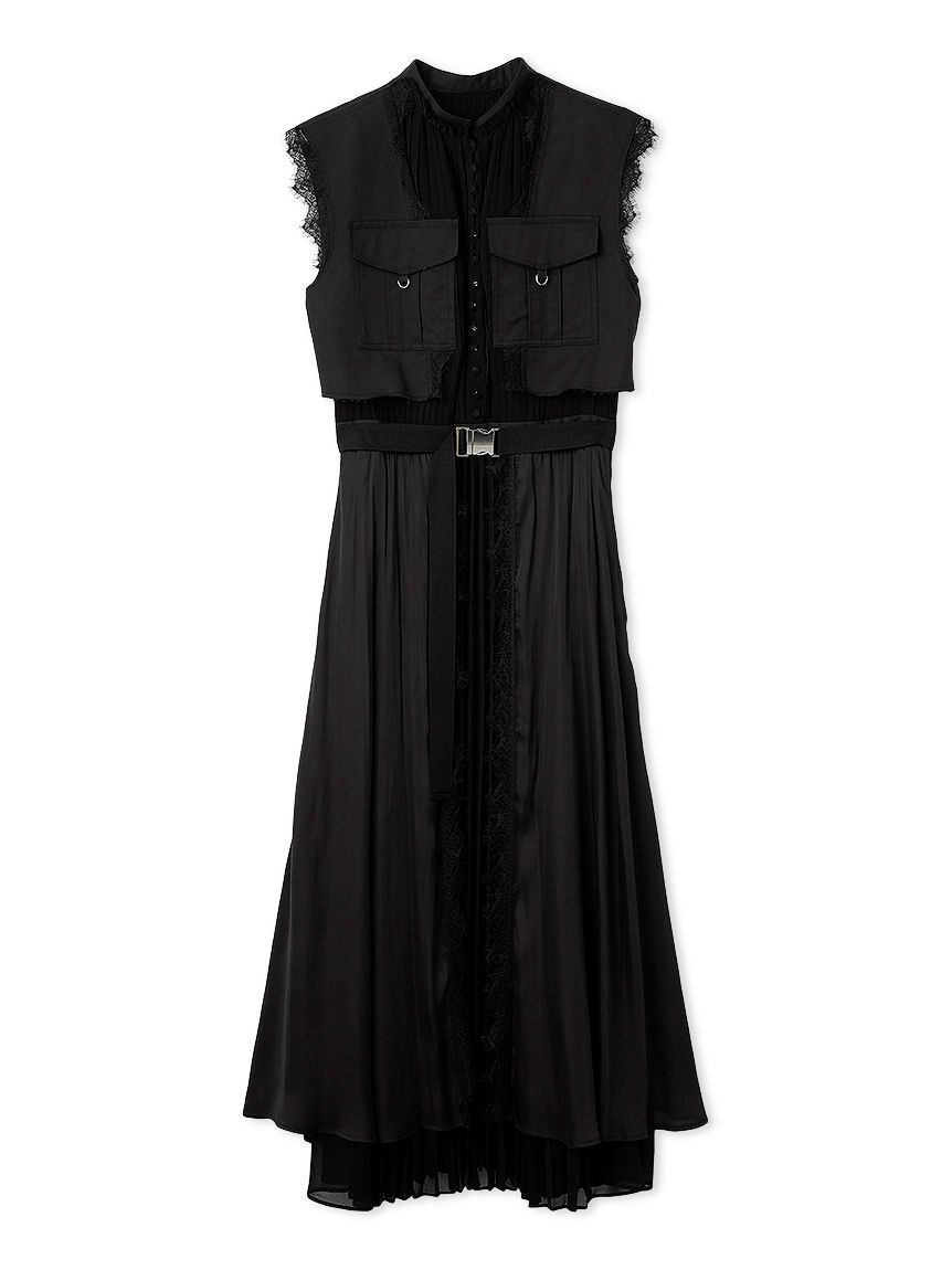 FRAY I.D「ミリタリーコンビプリーツワンピース」|ワンピース|BLK