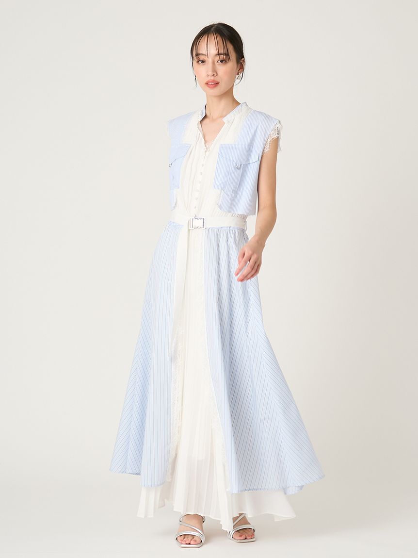 FRAY I.D「ミリタリーコンビプリーツワンピース」|ワンピース|