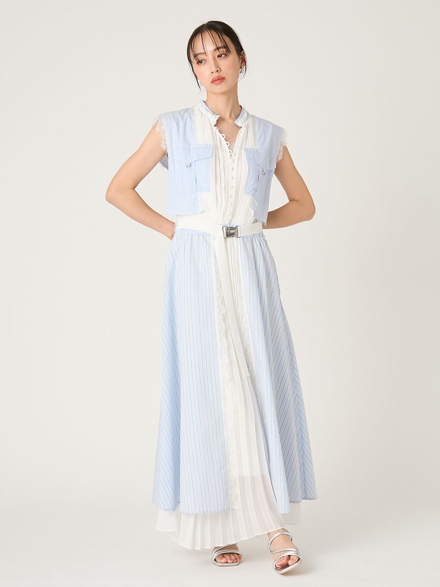 FRAY I.D「ミリタリーコンビプリーツワンピース」|ワンピース|