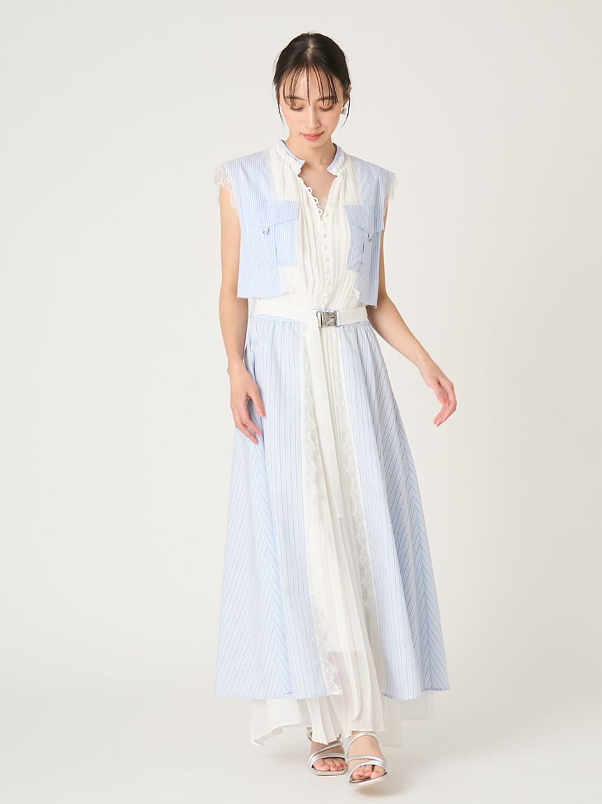 FRAY I.D「ミリタリーコンビプリーツワンピース」|ワンピース|