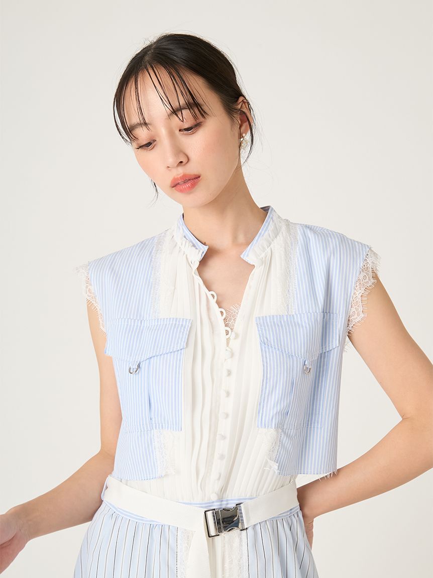 FRAY I.D「ミリタリーコンビプリーツワンピース」|ワンピース|