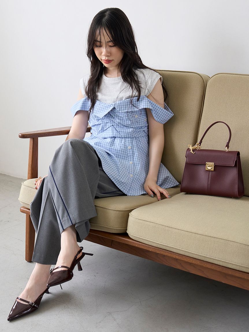 LILY BROWN「ハートチャームサイドラインパンツ」|チノ|