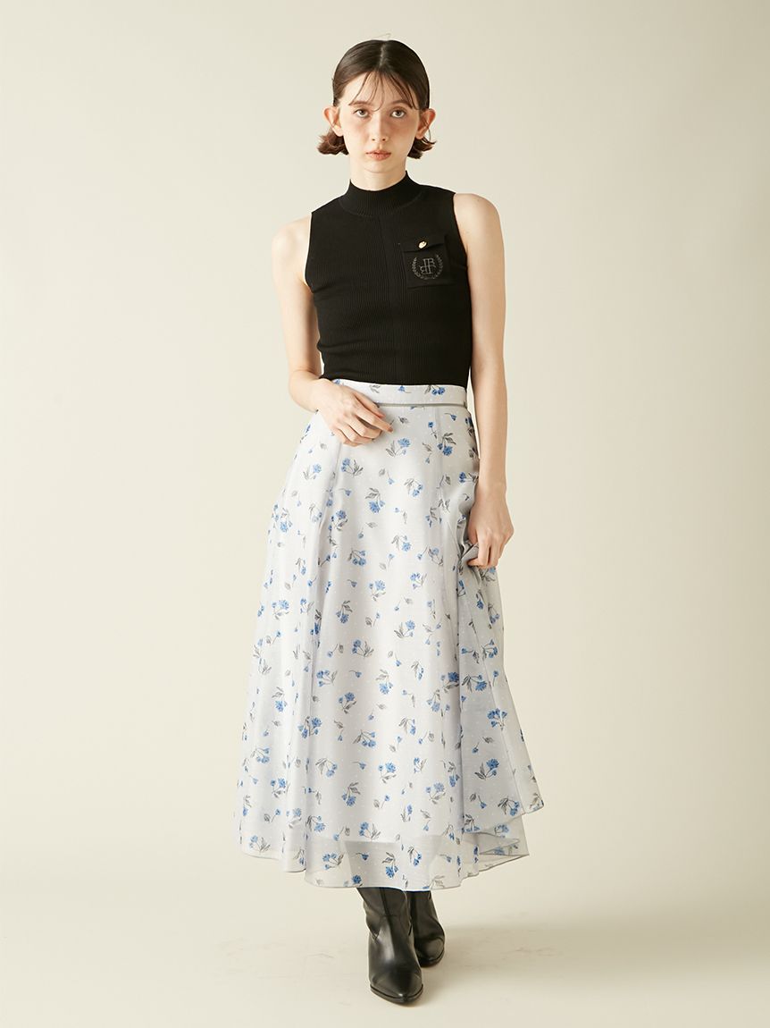 LILY BROWN「シアーシャンタンプリントフレアスカート」|スカート|