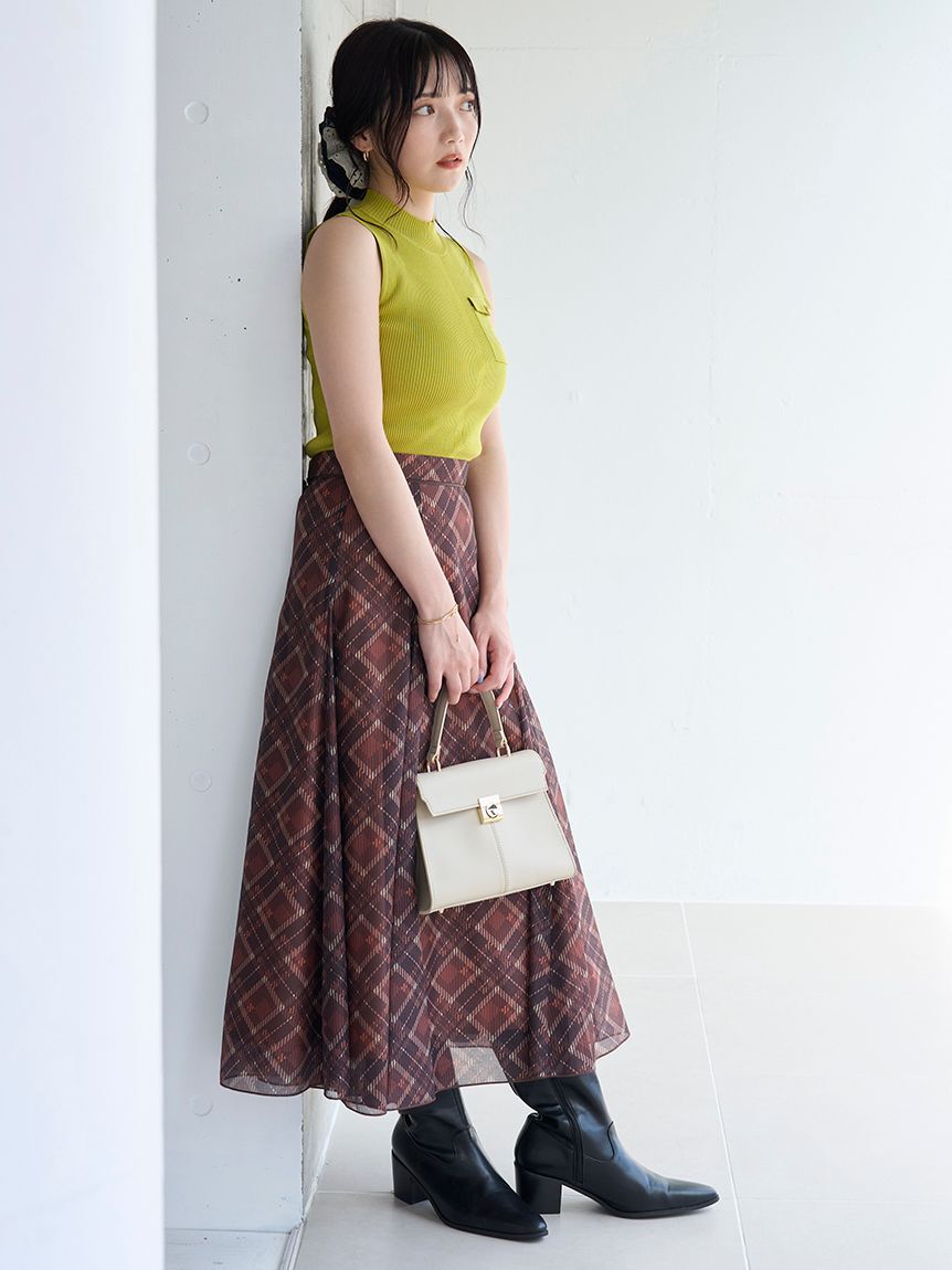 LILY BROWN「シアーシャンタンプリントフレアスカート」|スカート|