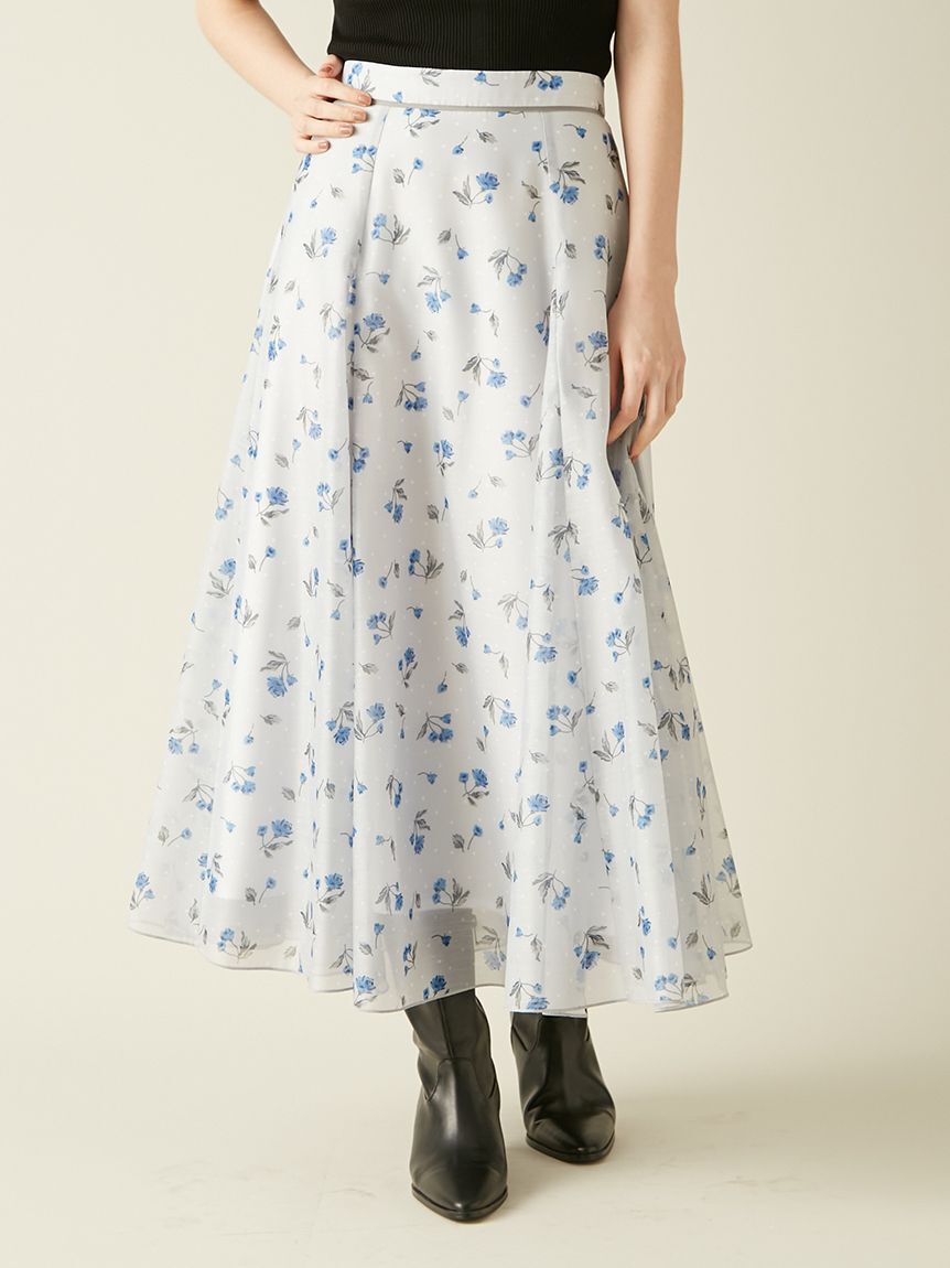 LILY BROWN「シアーシャンタンプリントフレアスカート」|スカート|