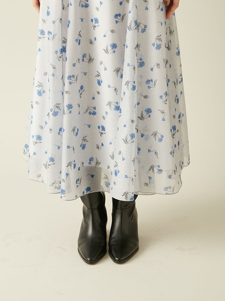 LILY BROWN「シアーシャンタンプリントフレアスカート」|スカート|