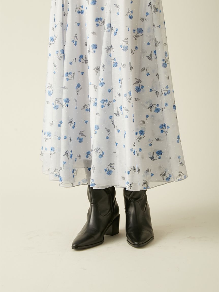 LILY BROWN「シアーシャンタンプリントフレアスカート」|スカート|
