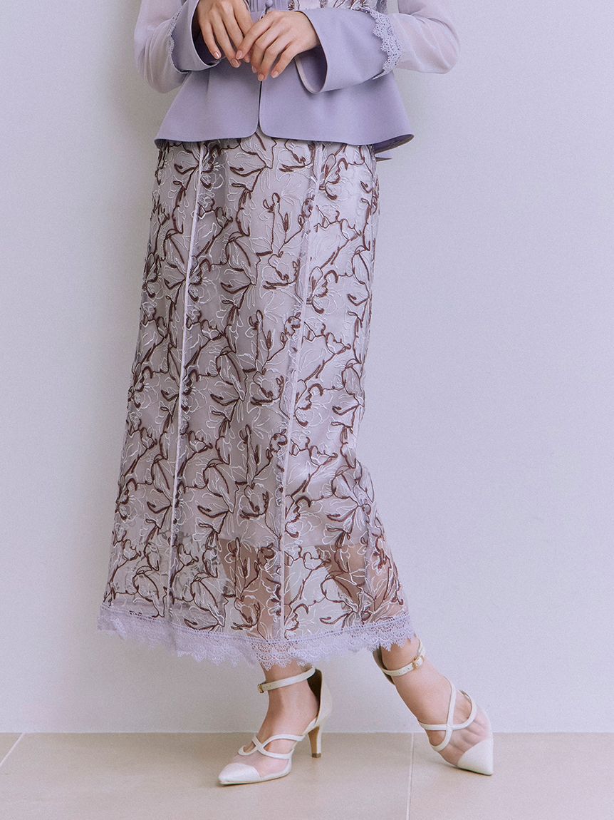 LILY BROWN「エンブロイダリースイッチングスカート」|スカート|