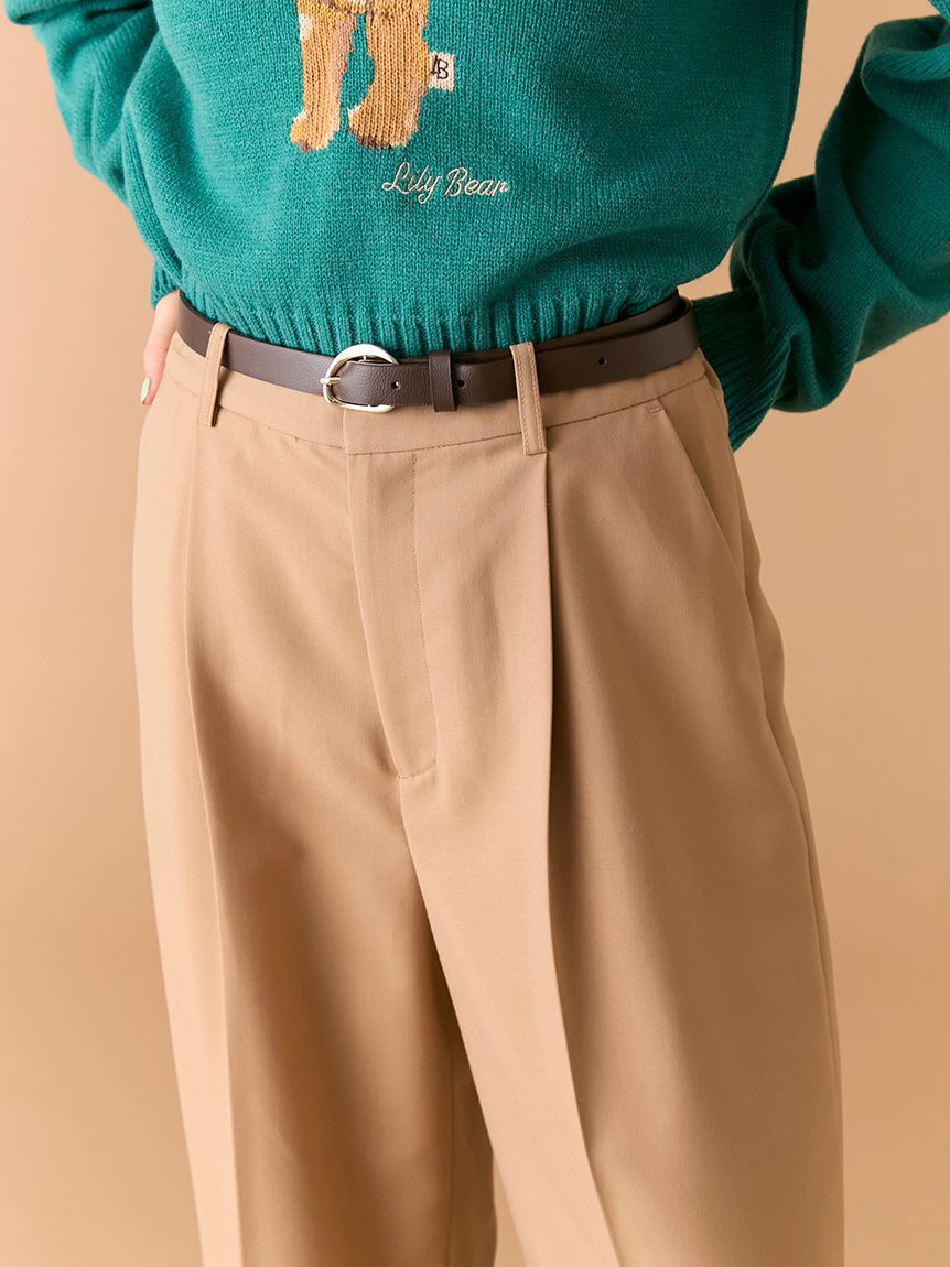LILY BROWN「ベルト付きバックスリットパンツ」|チノ|