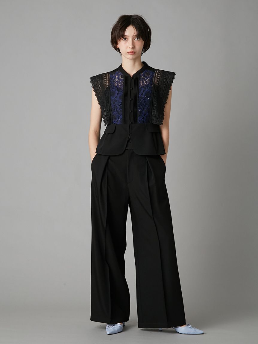 LILY BROWN「センターラインワイドタックパンツ」|チノ|