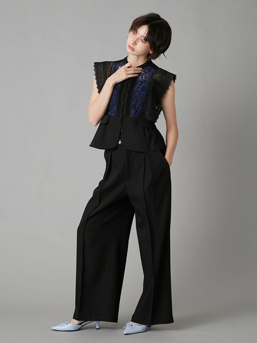 LILY BROWN「センターラインワイドタックパンツ」|チノ|