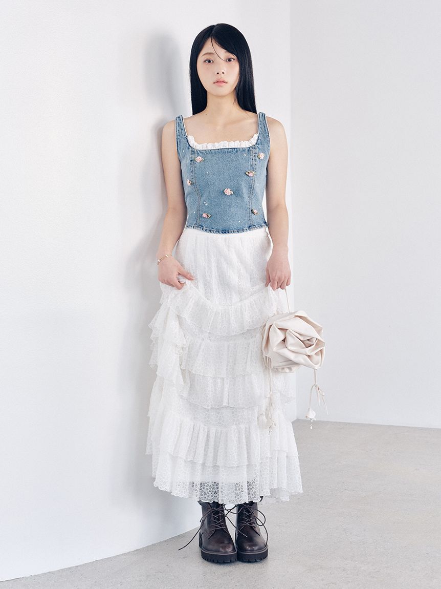 LILY BROWN「ステップフリルシアースカート」|スカート|