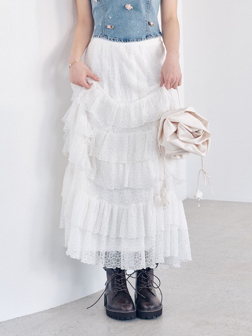 LILY BROWN「ステップフリルシアースカート」|スカート|