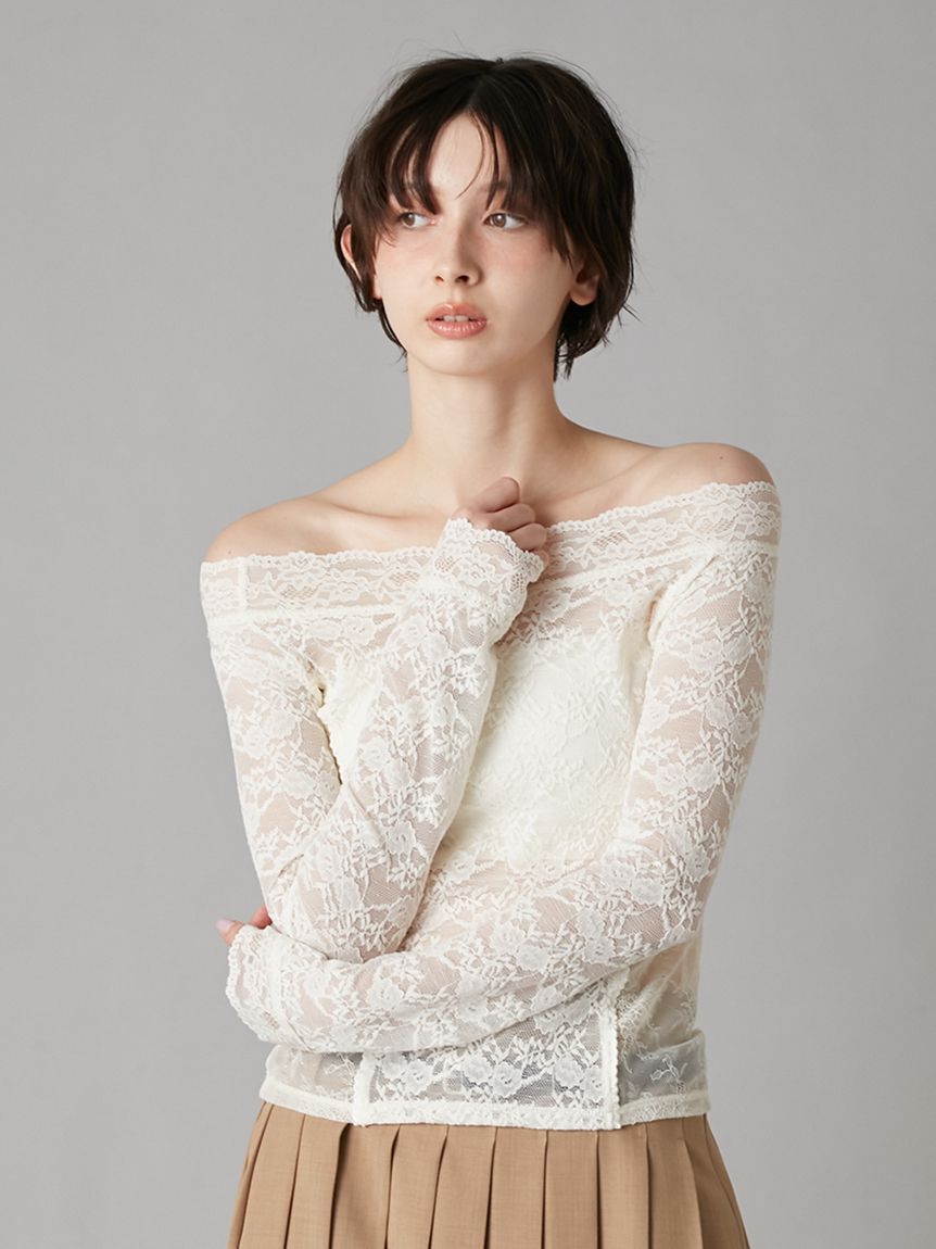 LILY BROWN「オフショルダーレーストップス」|Tシャツ・カットソー|