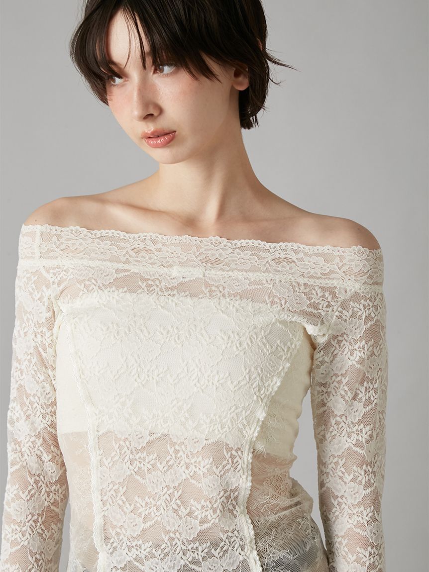 LILY BROWN「オフショルダーレーストップス」|Tシャツ・カットソー|