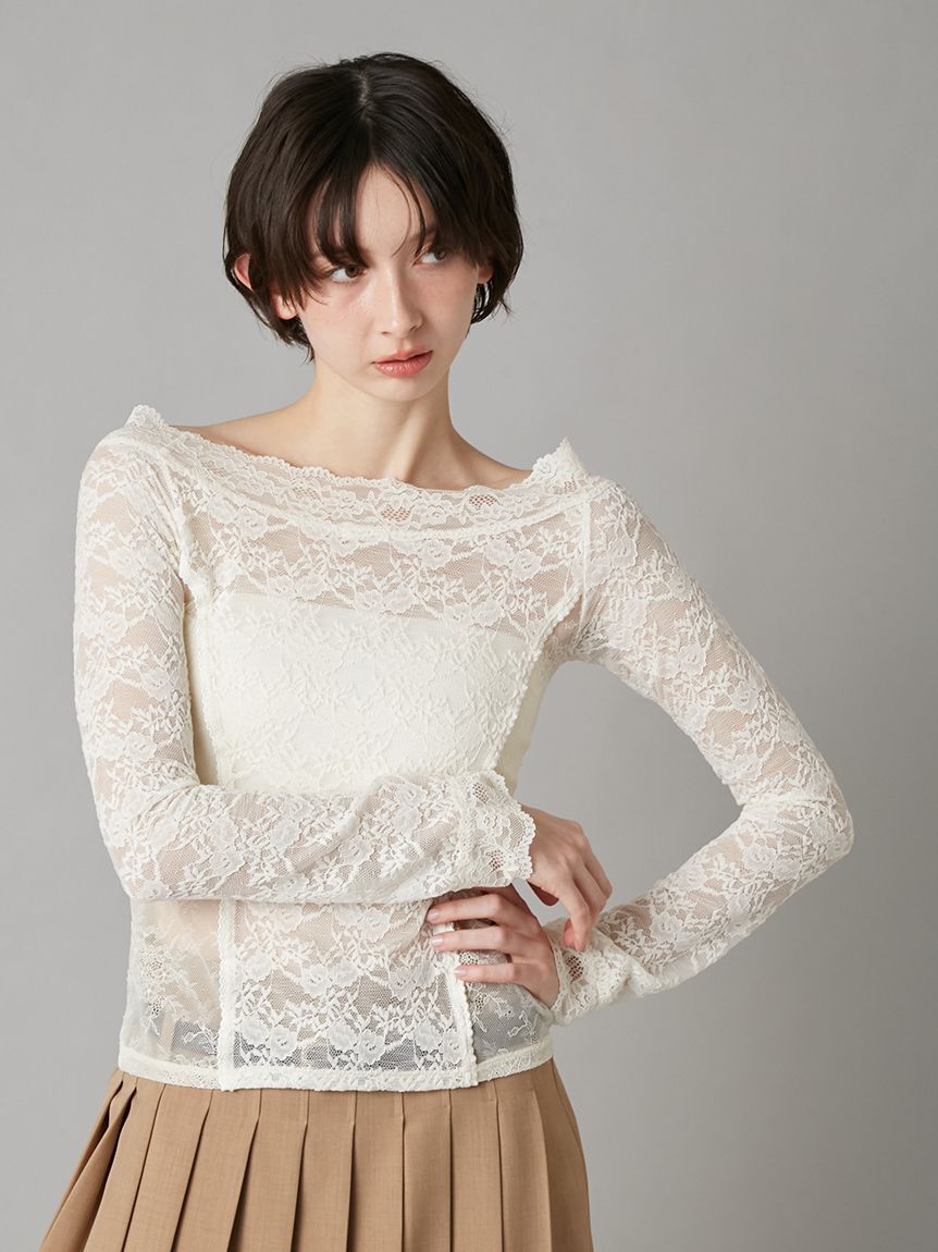 LILY BROWN「オフショルダーレーストップス」|Tシャツ・カットソー|