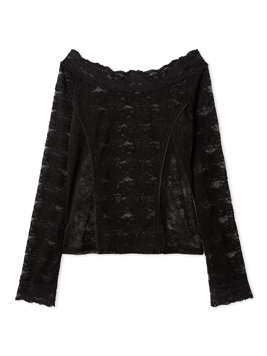 LILY BROWN「オフショルダーレーストップス」|Tシャツ・カットソー|BLK