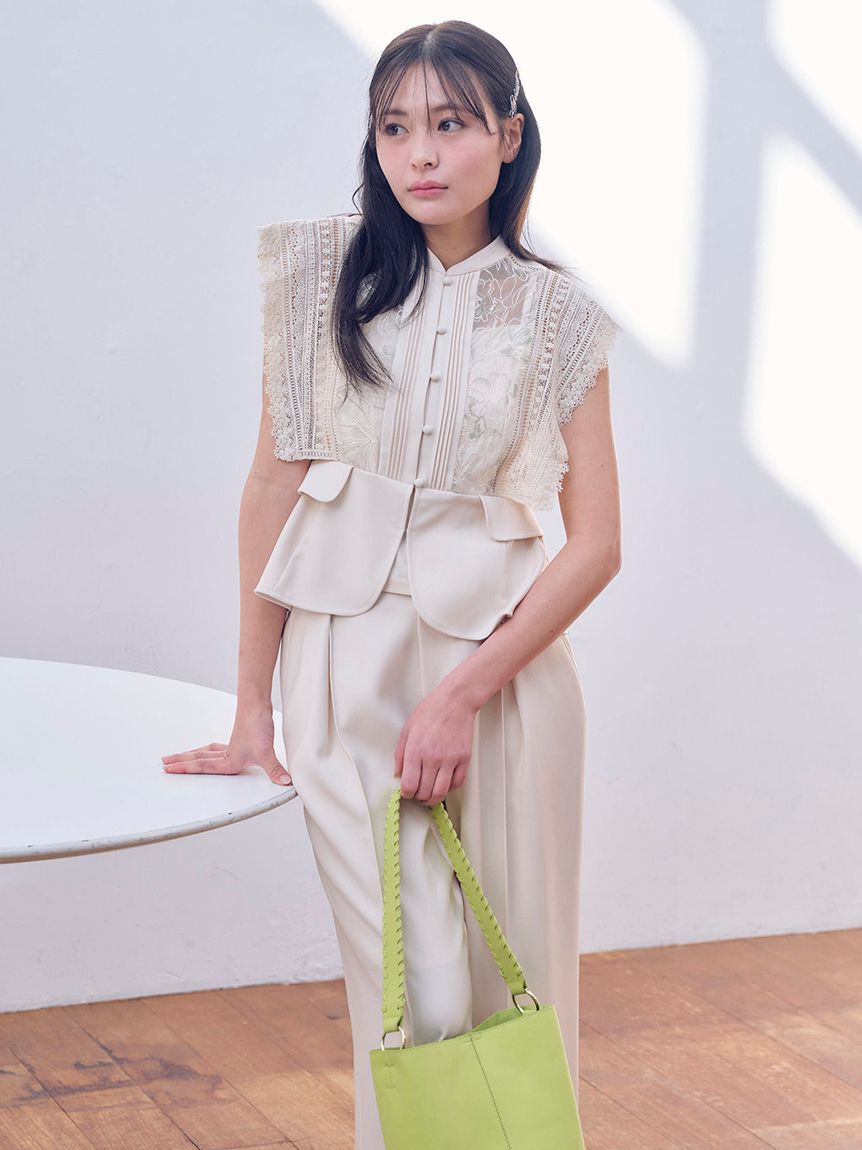 LILY BROWN「スイッチングレースブラウス」|シャツ・ブラウス|