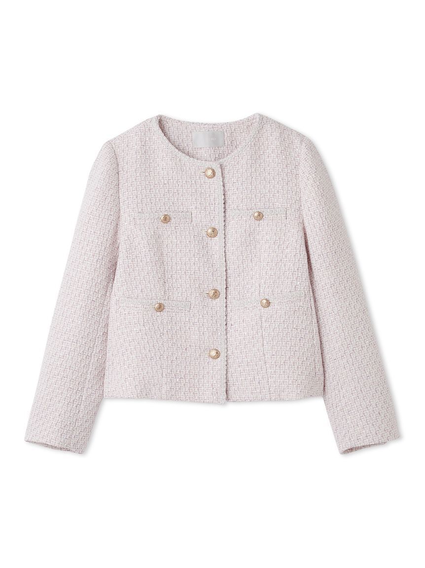 CELFORD「ミドル丈ノーカラーツイードジャケット」|ノーカラージャケット|