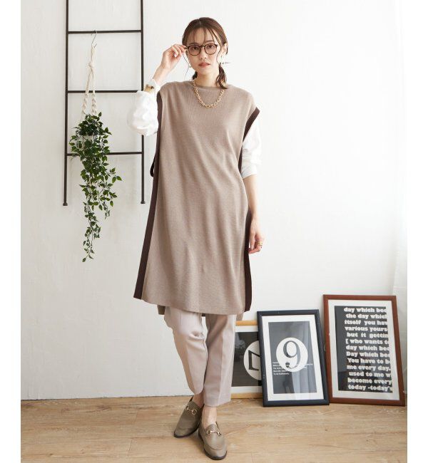 ikka「【2点セット】ニットベストアンサンブルワンピース」|ワンピース|