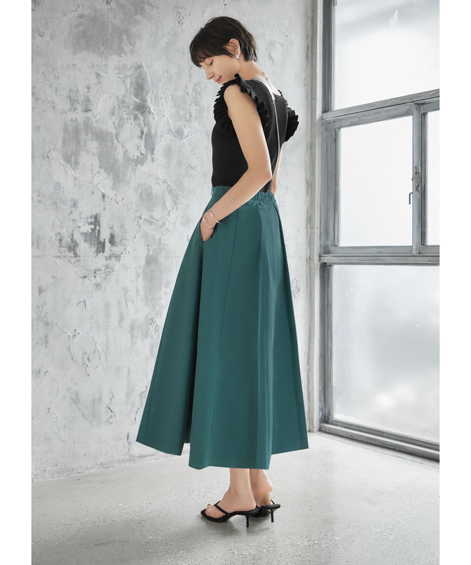 STYLE DELI「ブルゾン生地ボリュームタックスカート」|スカート|