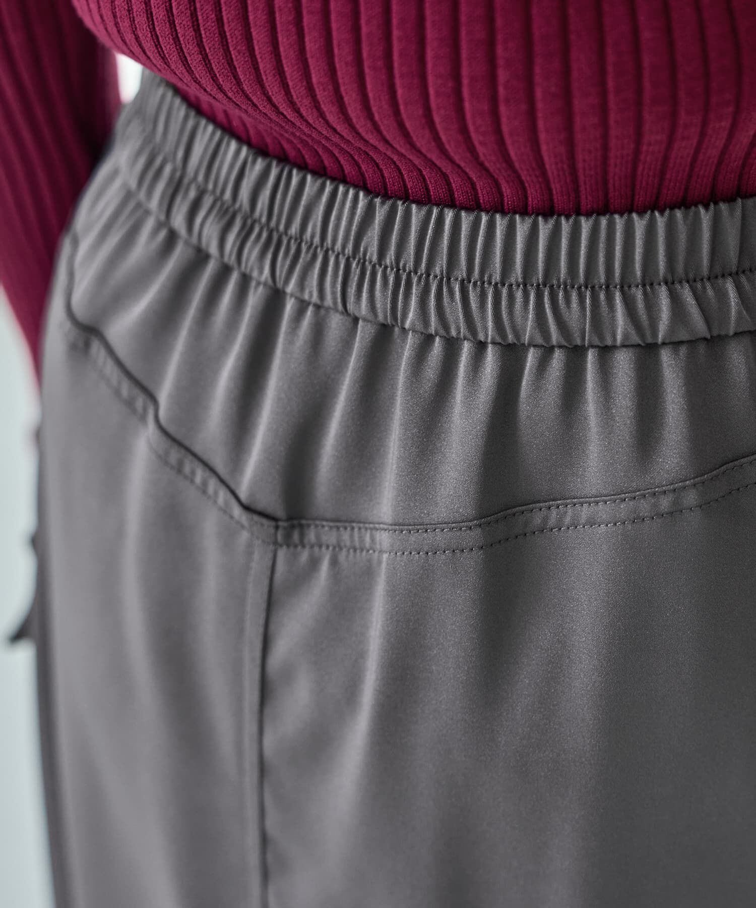 STYLE DELI「サイドポケットサテンロングスカート」|スカート|