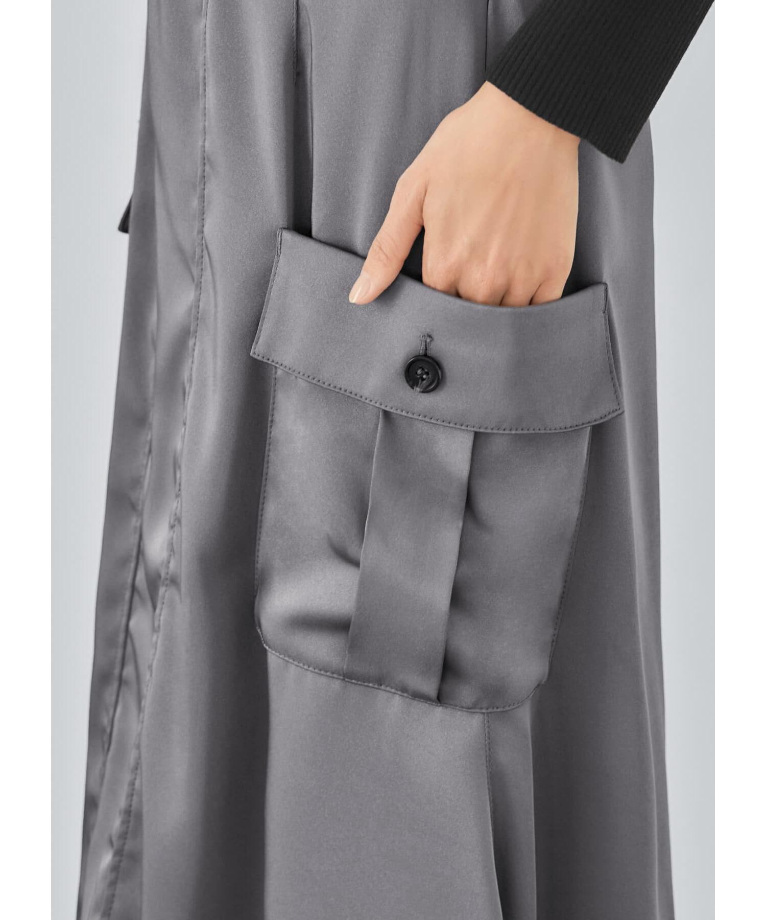 STYLE DELI「サイドポケットサテンロングスカート」|スカート|