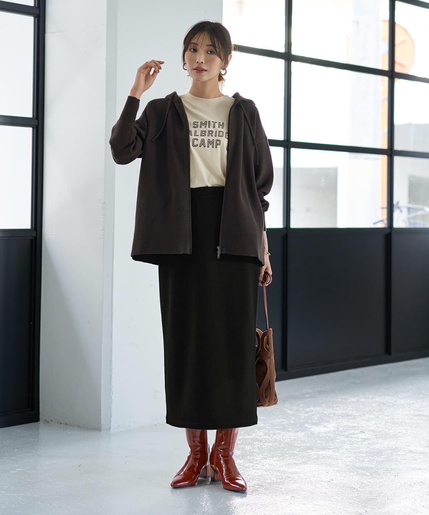 STYLE DELI「表面リブストレッチペンシルスカート」|スカート|