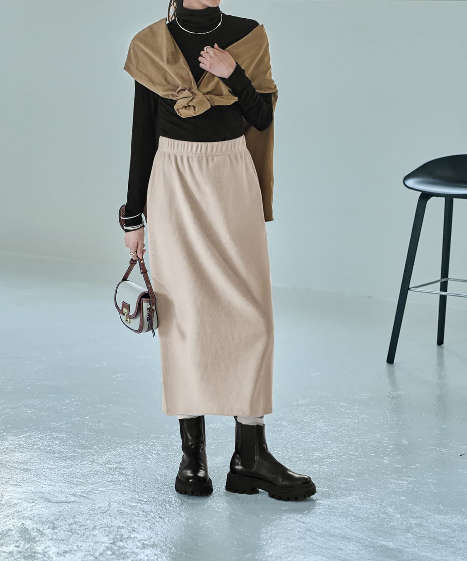 STYLE DELI「表面リブストレッチペンシルスカート」|スカート|