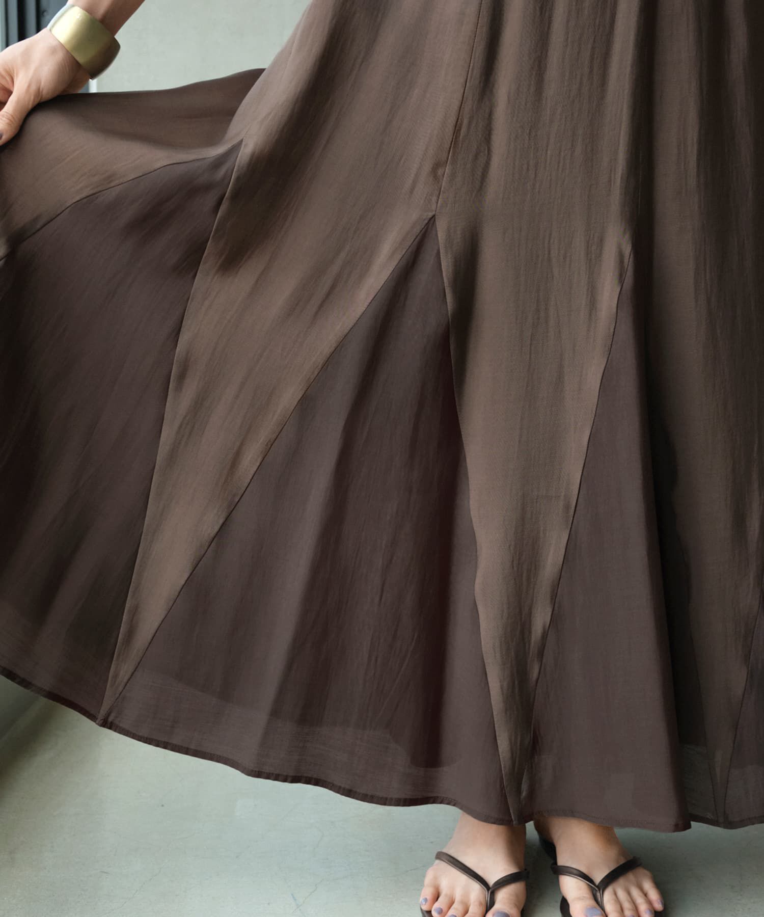 STYLE DELI「【LUXE】トライアングル配色切替スカート」|フレア|