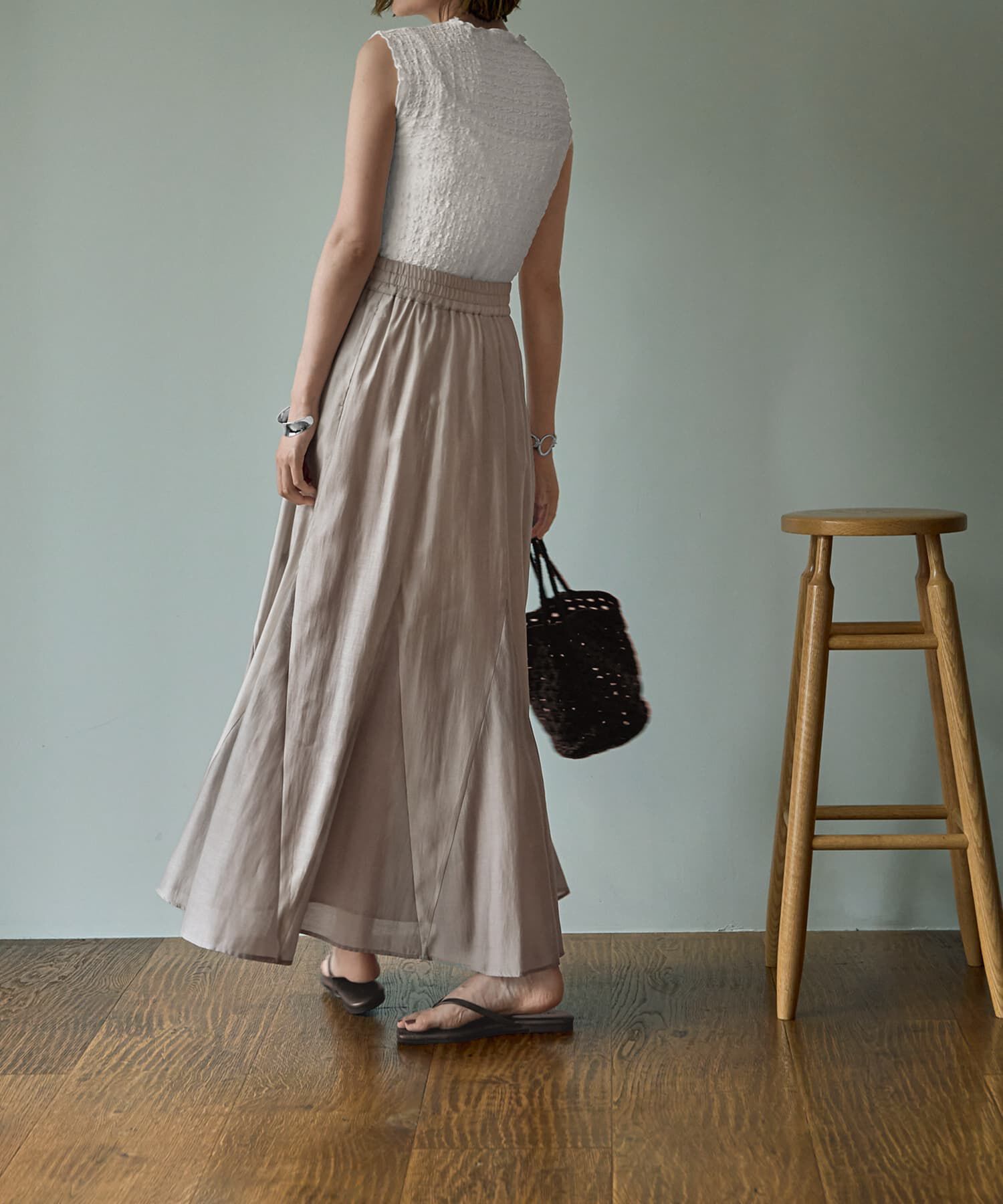 STYLE DELI「【LUXE】トライアングル配色切替スカート」|フレア|